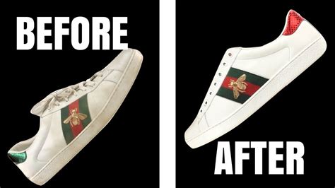 how to clean white gucci leather shoes|how to clean ace white sneakers.